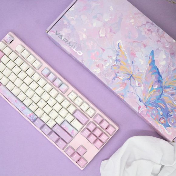 Varmilo Pink & Purple Butterfly Mechanical Keyboard - Picture 1 of 16